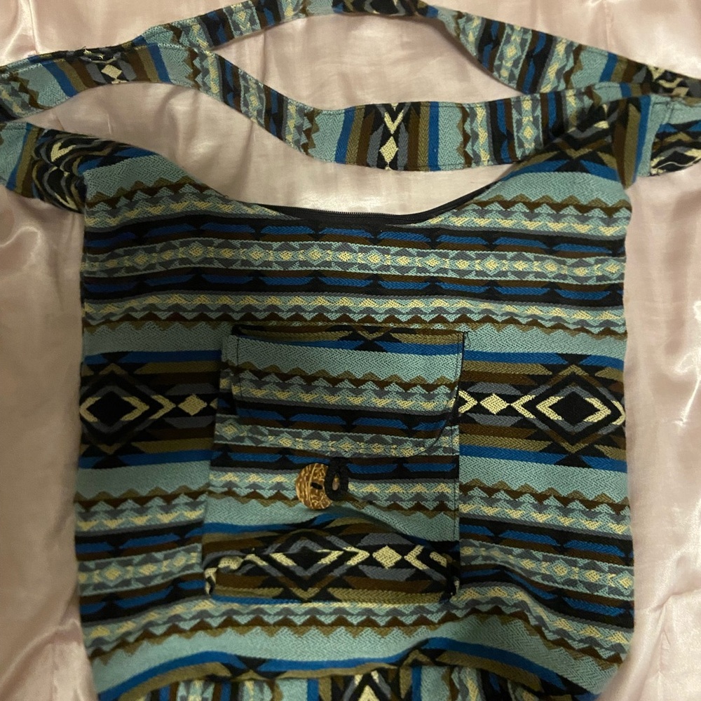 Handmade Mexican Boho Tote Bag - Tribal Aztec Print